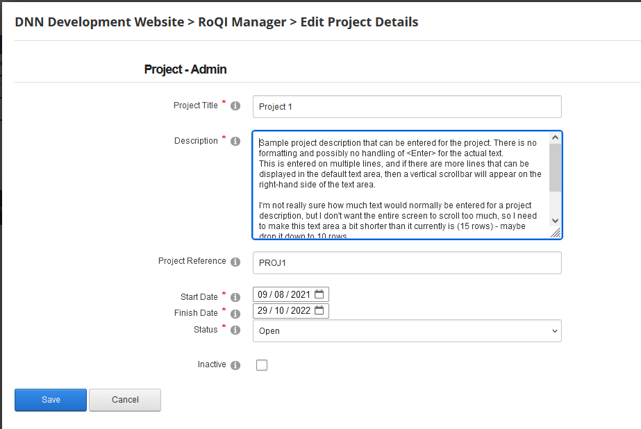 Settings - Project Edit Settings - Project Edit